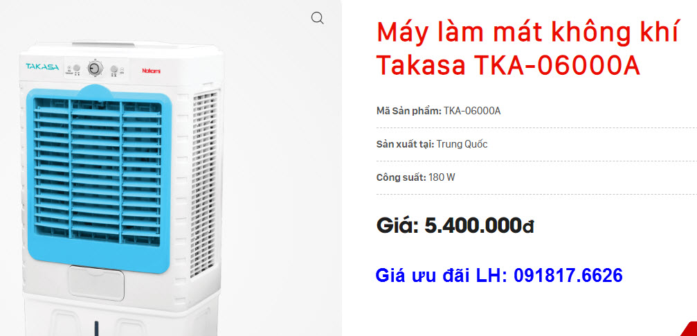 Giá máy làm mát không khí Takasa TKA-06000A tại Nghệ An và Hà Tĩnh 1