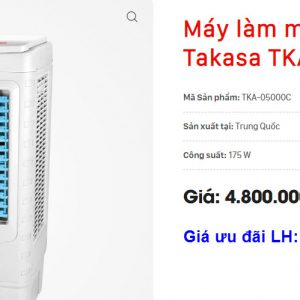 Giá máy làm mát không khí Takasa TKA-05000C tại Nghệ An và Hà Tĩnh 1