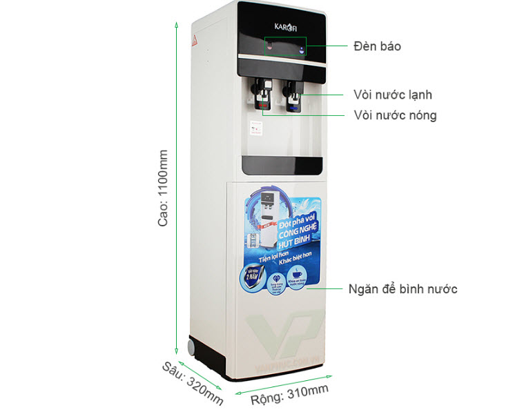 Đại lý máy lọc nước nóng lạnh Karofi HC02-W tại TP Vinh, Nghệ An 2