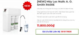 Đại lý bán máy lọc nước A. O. Smith R400E tại TP Vinh, Nghệ An giá tốt nhất