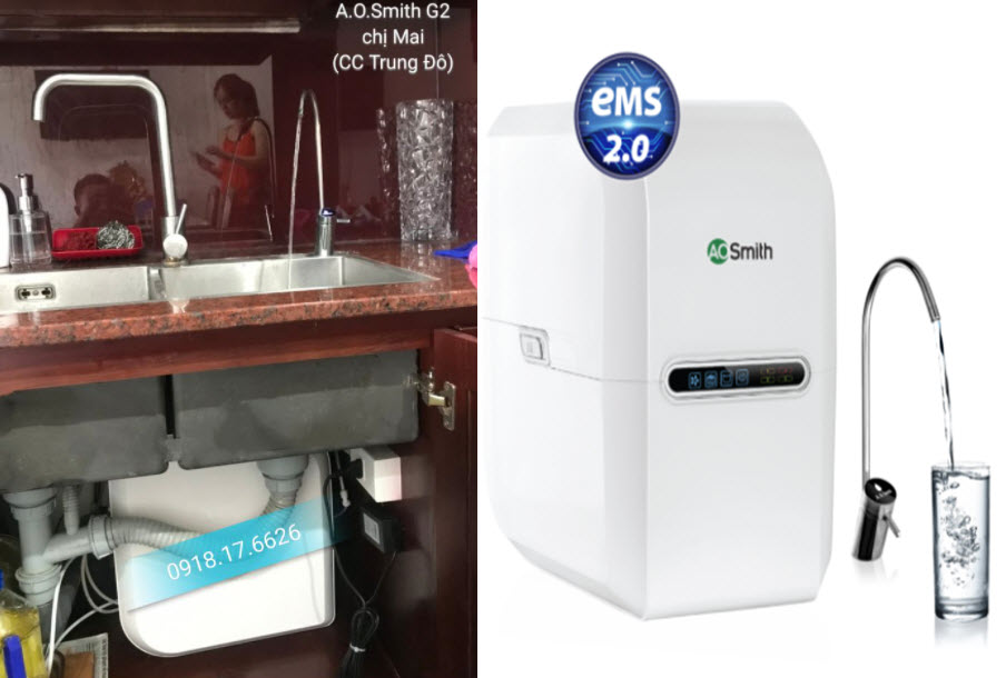 T4/2020: Lắp đặt máy lọc nước A.O.Smith tại nhà chị Mai - CC Trung Đô