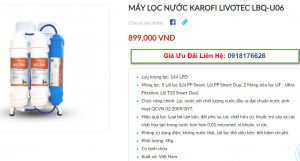 Đại lý bán máy lọc nước Karofi Livotec LBQ-U06 tại TP Vinh, Nghệ An giá tốt